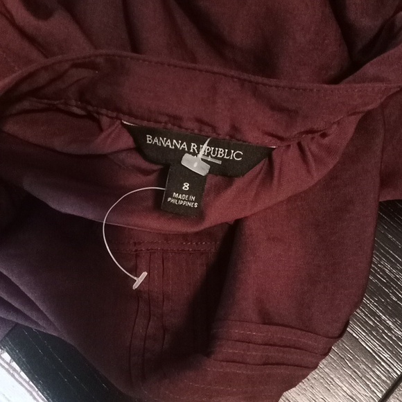 Banana Republic Tie Waist Button Shirt Dress Magenta - Picture 7 of 7